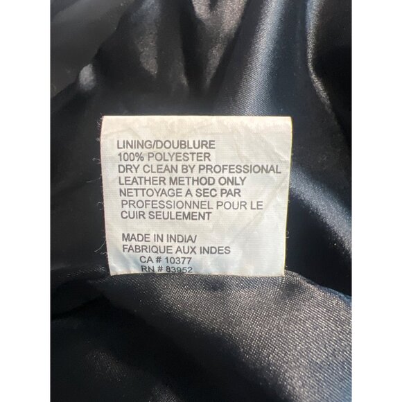Margaret Godfrey Womens Black Leather Blazer Jacket 12P - Picture 5 of 9